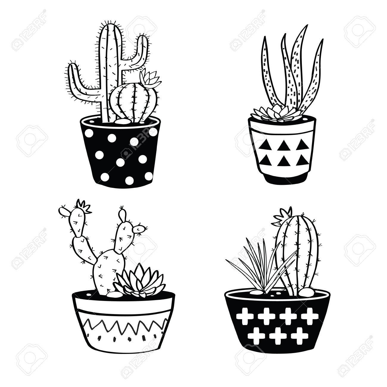 Black And White Cactus Clipart & Free Clip Art Images #17694.