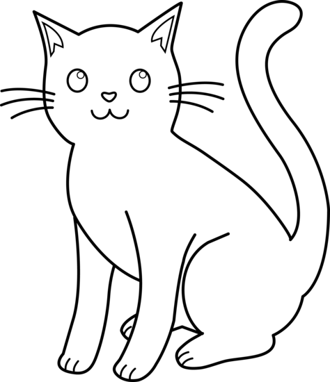Cat Clip Art Black And White.