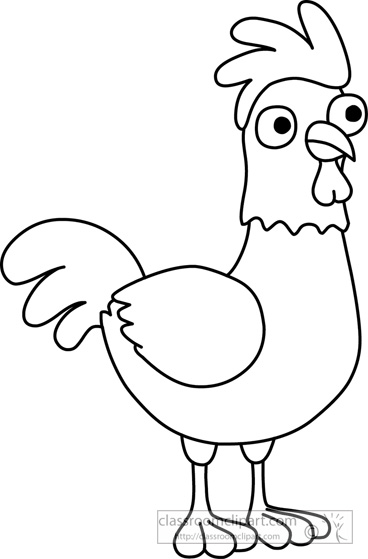 Black And White Chicken Clipart.