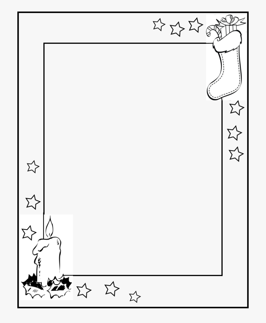 Black And White Christmas Page Borders | Christmas Border 728