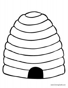 Beehive Clipart Black And White.
