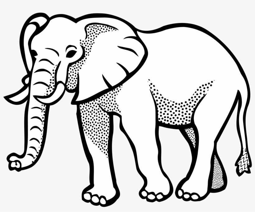 Elephant Lineart Big Image Png.