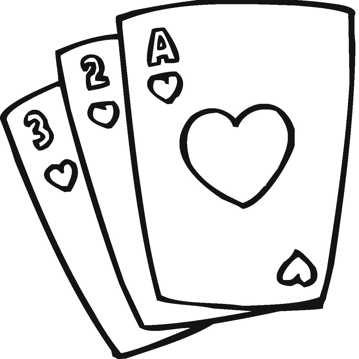 Playing Cards Clipart Black And White.
