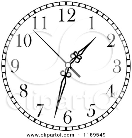 Clipart of a Black and White Wall Clock 3.