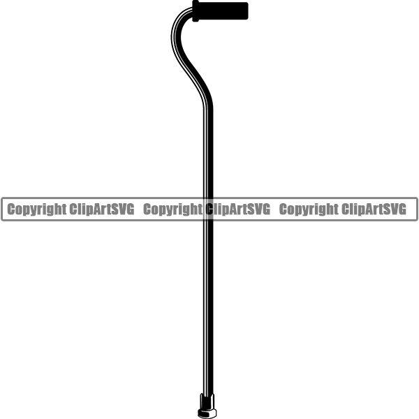 Medical Doctor Nurse Hospital Crutch Cane ClipArt SVG.