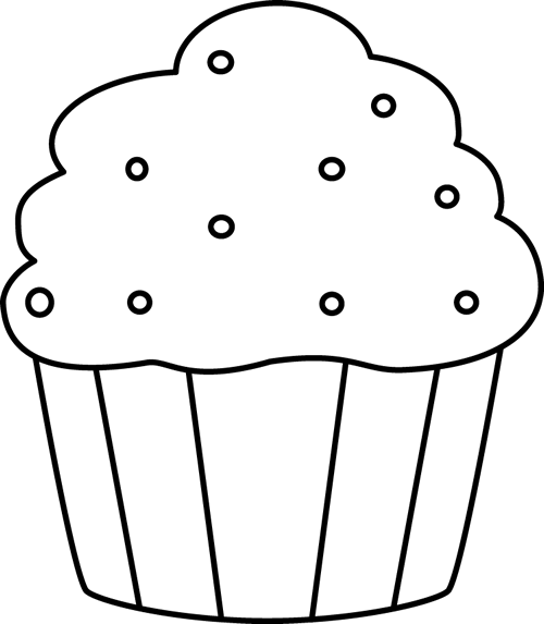 Black and White Cupcake with Sprinkles.