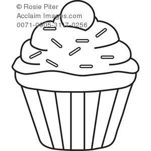 Cupcake Clipart Black And White.