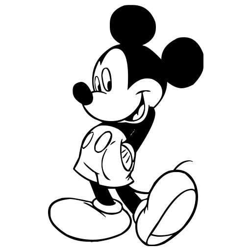 micky mouse black and white.