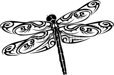 dragonfly clip art black and white.
