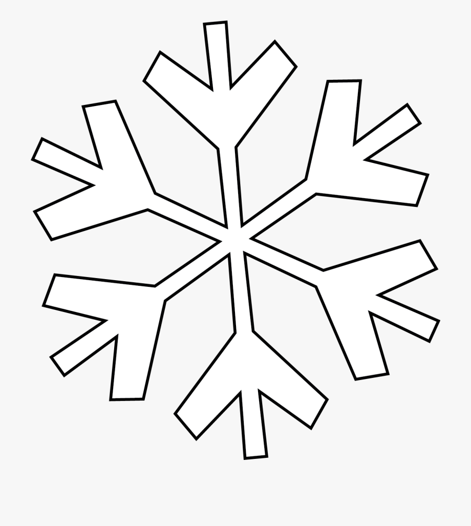 Snowflake Clipart Line Drawing.