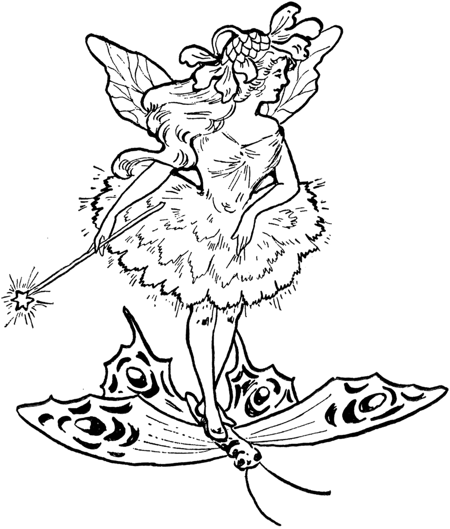 Free Fairy Black And White Clip Art, Download Free Clip Art.