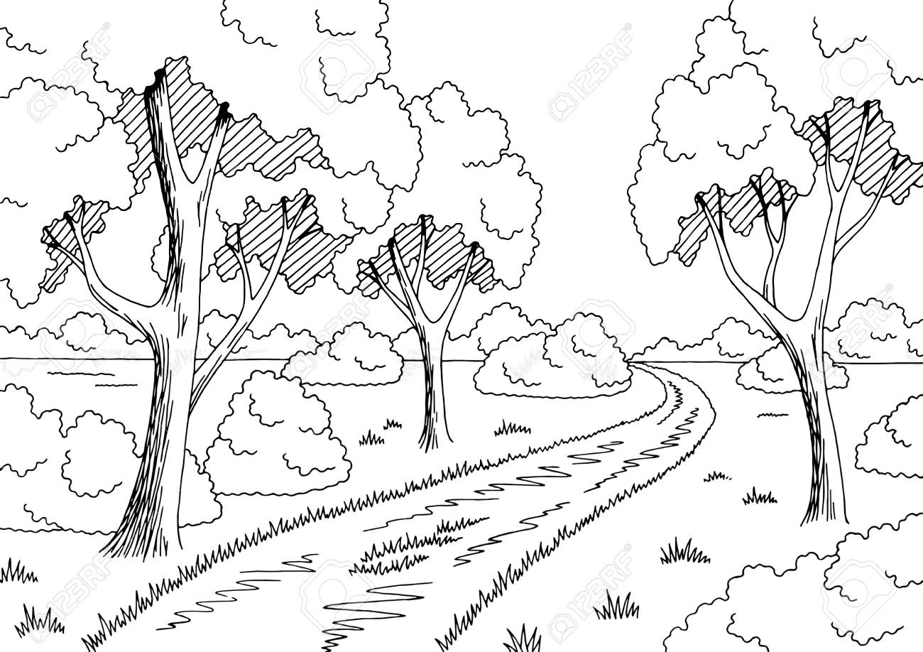 Forest black and white clipart 3 » Clipart Station.