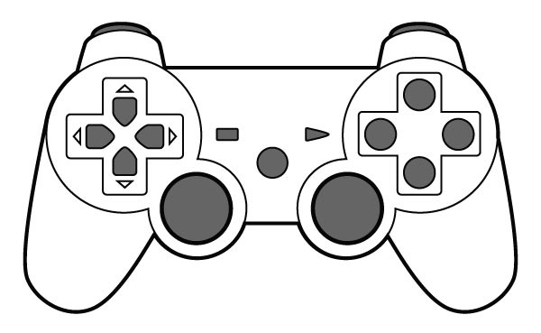 Video Game Clipart Black And White.