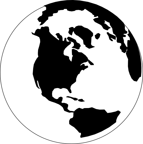 Earth Clipart Black And White.
