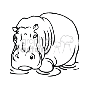 black and white hippo clipart 10 free Cliparts | Download images on ...