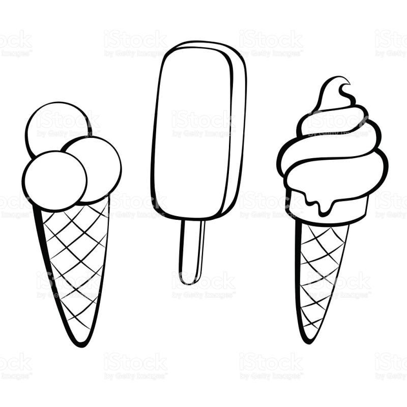 Download sweet cartoon black and white clipart Ice cream Clip art.