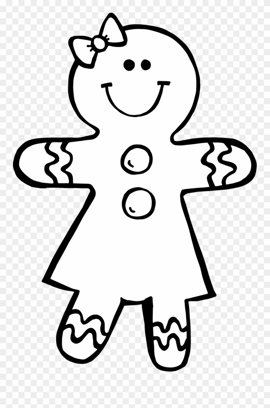 Gingerbread Man Black And White Clipart Kid.