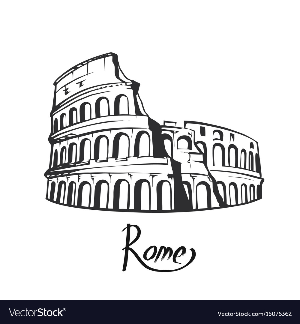 Rome colosseum black white.