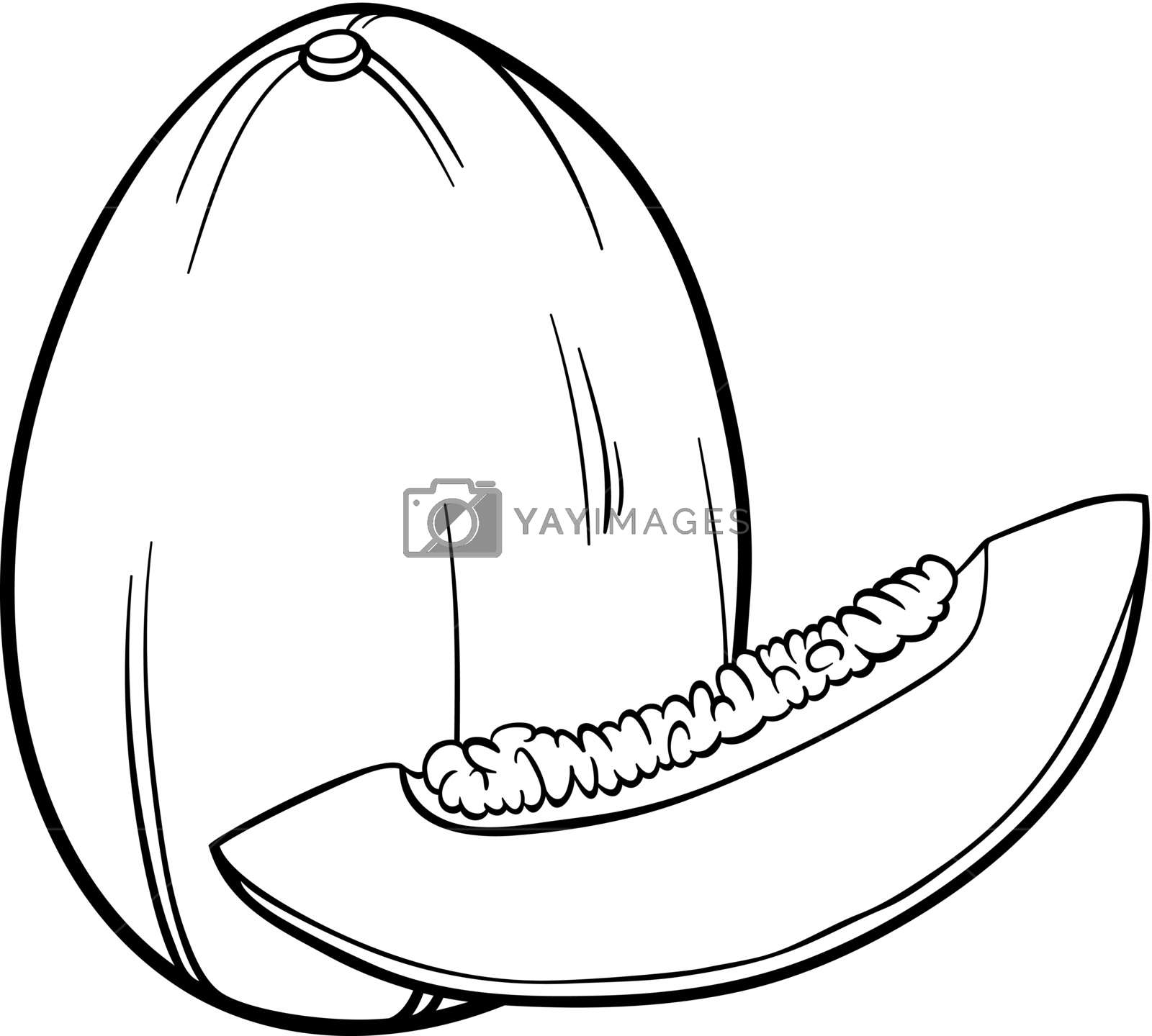 melon fruit illustration for coloring book Stock Image.