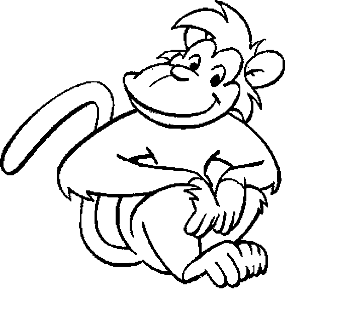 Cartoon Monkey Black And White.