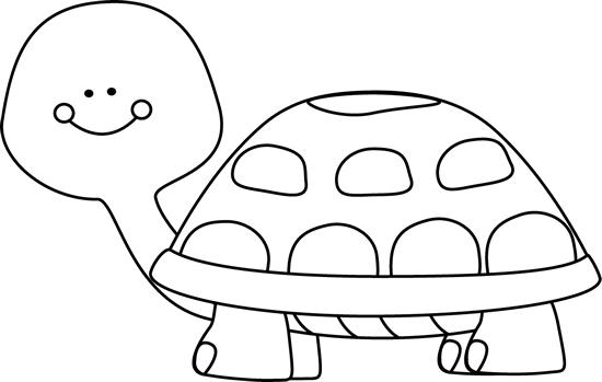 Black and White Turtle Clip Art.