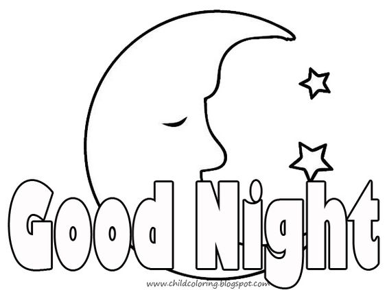 Good Night Clipart Black And White.