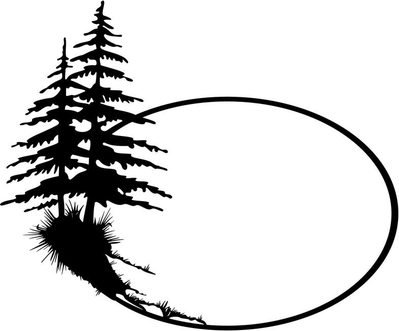 Pine Trees Clipart Black And White.
