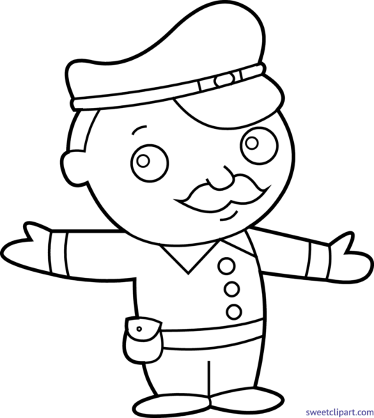 Policeman clipart black and white, Policeman black and white.