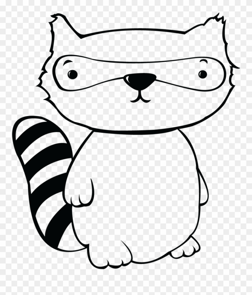 Racoon Clipart Black And White.