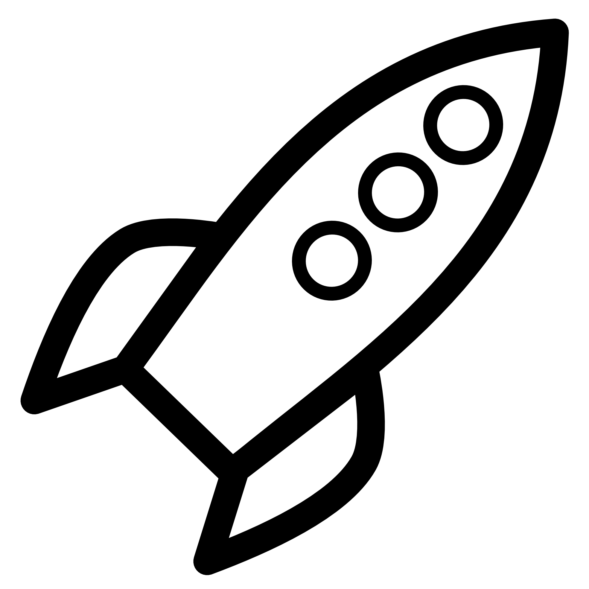 Rocket Icon Black White Line Art Scalable Vector Graphics.