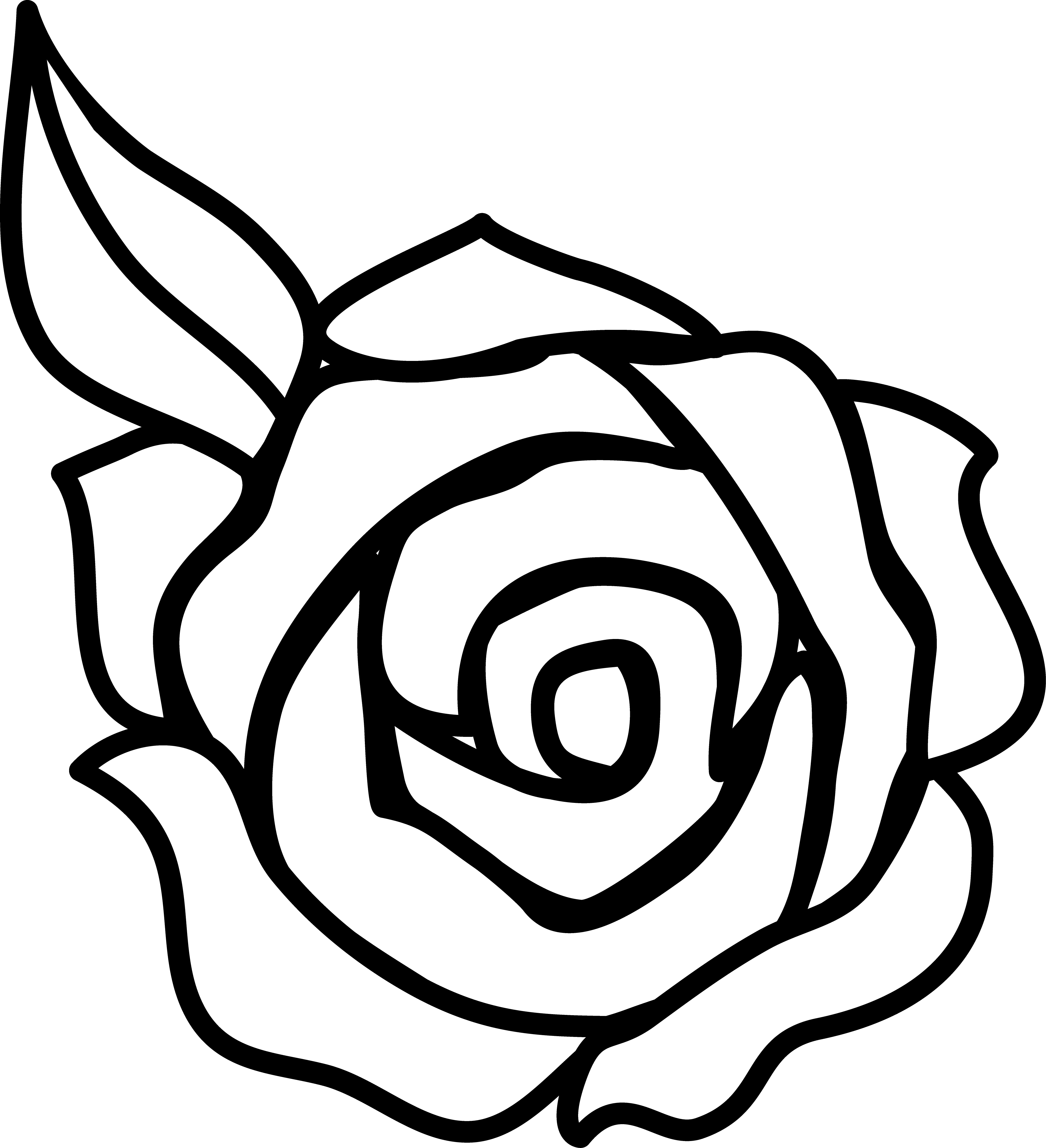 Black And White Rose Border Clip Art.