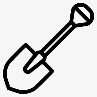 Free Shovel Black And White Clip Art with No Background.