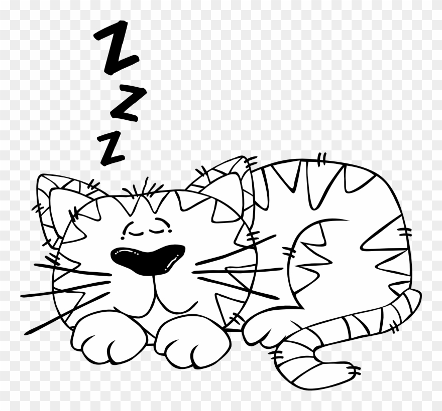 Black And White Clipart Of Cat.