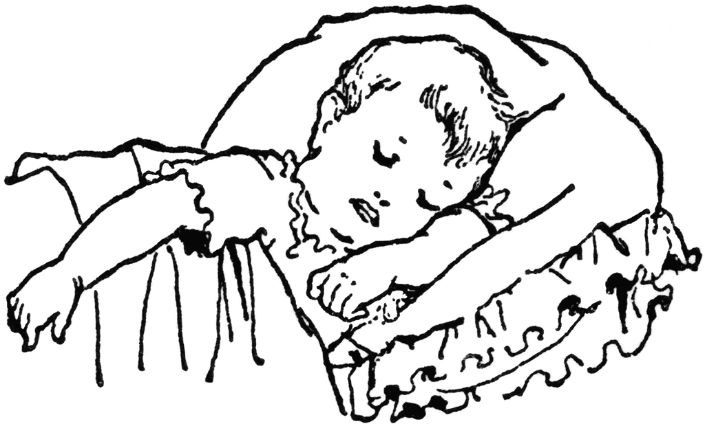 Sleeping Boy Clipart Black And White.