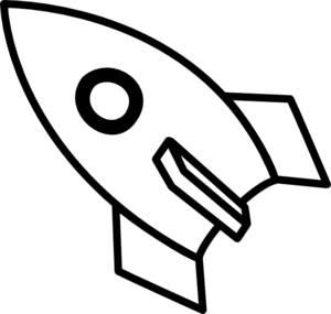 Space Rocket Clipart Black And White.