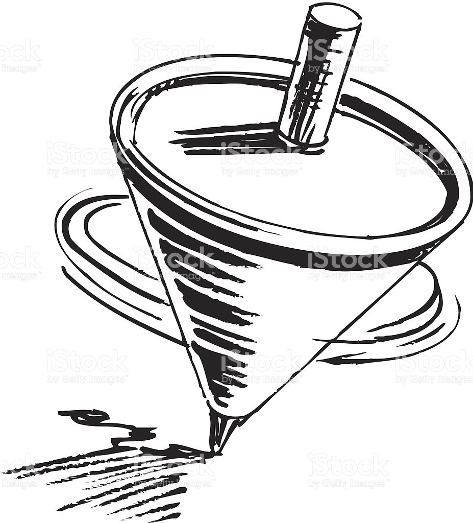 Spinning Top Clipart Black And White.