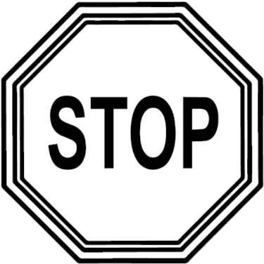 Freeuse Stop Sign Clipart Black And White.