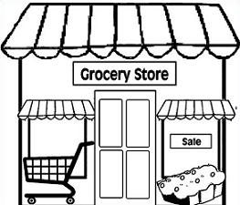 Grocery Store Clipart Black And White.