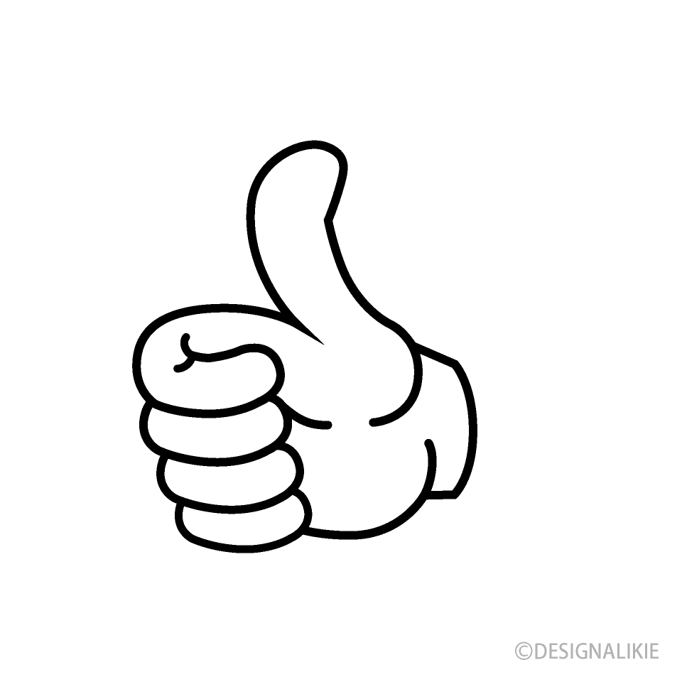 Free White Thumbs Up Clipart Image｜Illustoon.