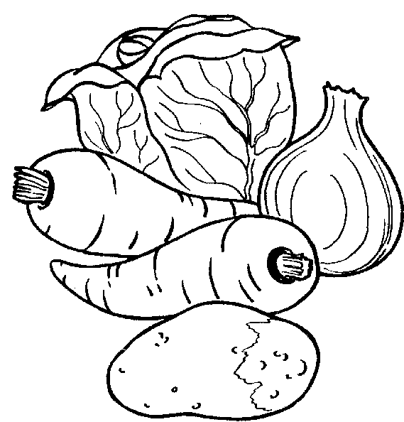 Free Fruits And Vegetables Clipart Black And White, Download.