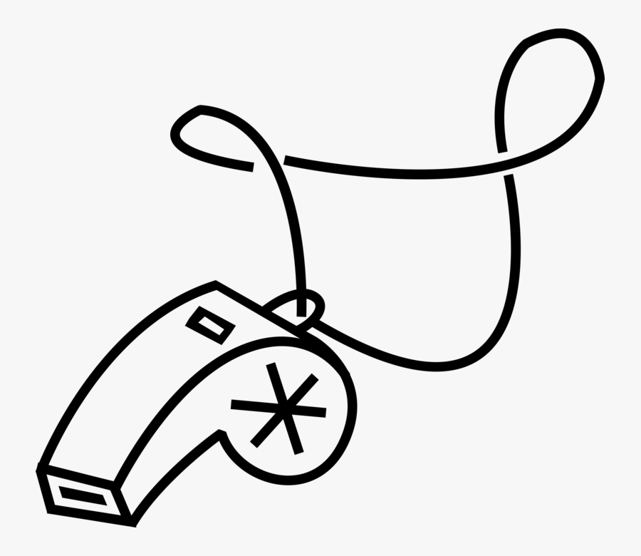 Vector Illustration Of Sports Referee Whistle Aerophone.