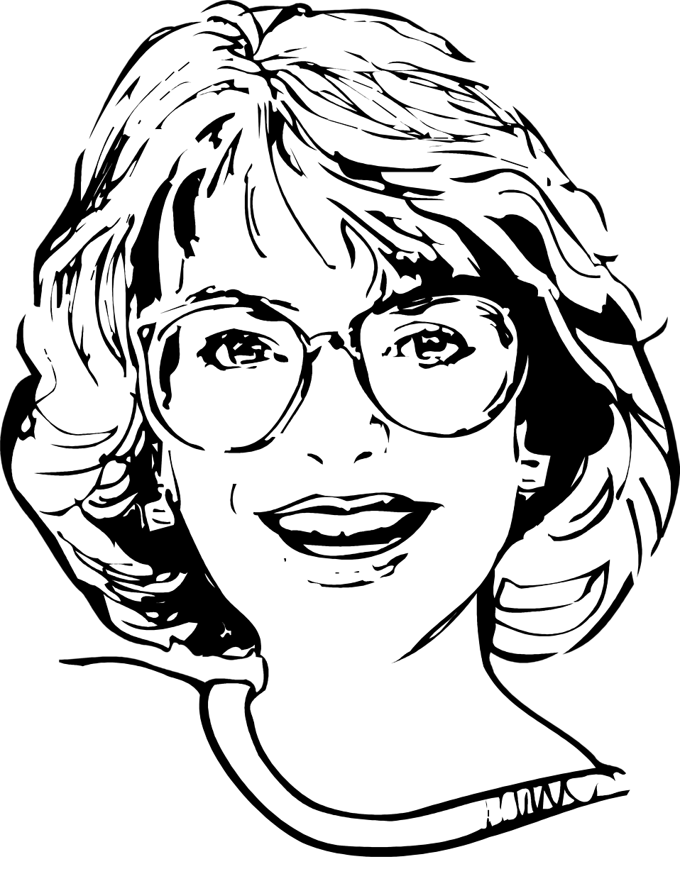 Woman Face Clipart Black And White.