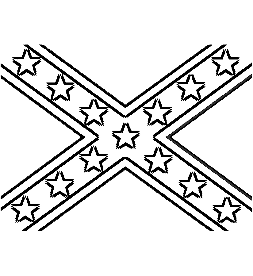 Flag Coloring Confederate Rebel Printable American Flags War Civil
