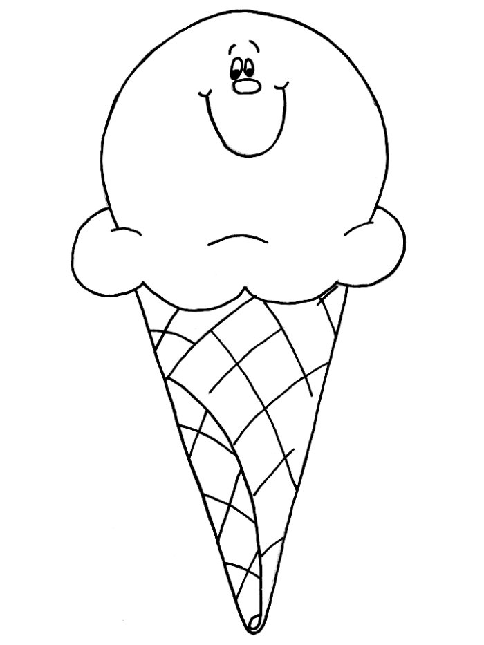 Image of Ice Cream Clipart Black and White.