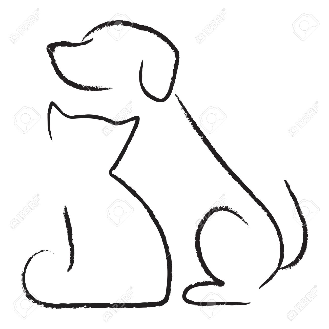 Free Black And White Dog And Cat Clipart.