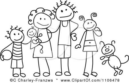 Black and white family clipart 6 » Clipart Station.