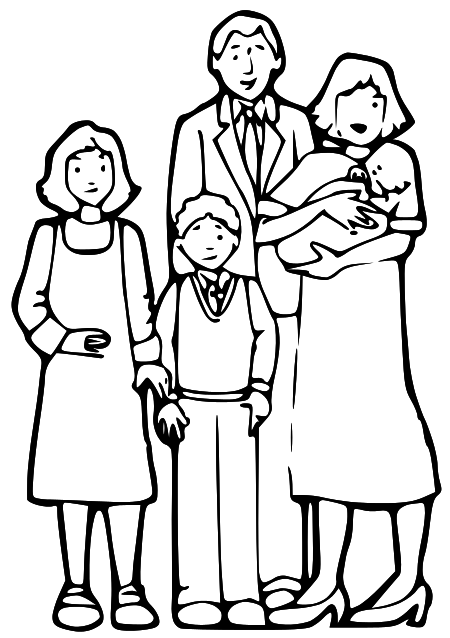 Family Clipart Black And White.