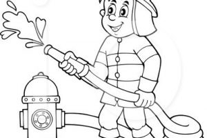 Firefighter Clipart Black And White.