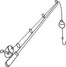 Image result for fishing rod clipart black and white.