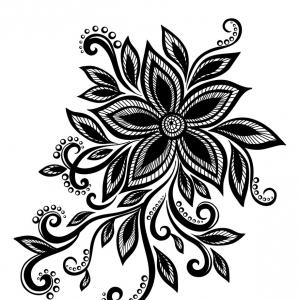 Flowers Vector Black And White Png.